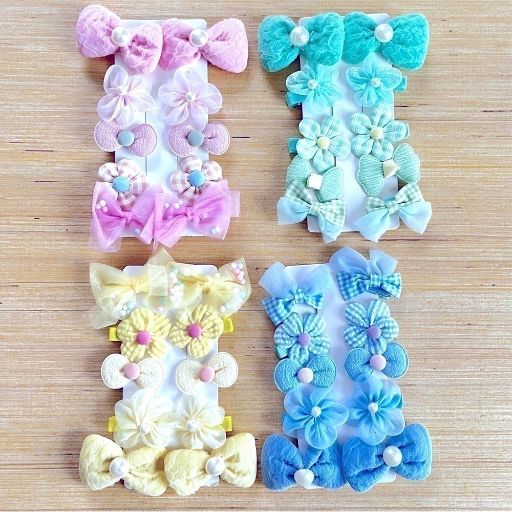 Girls ribbon hairclip set